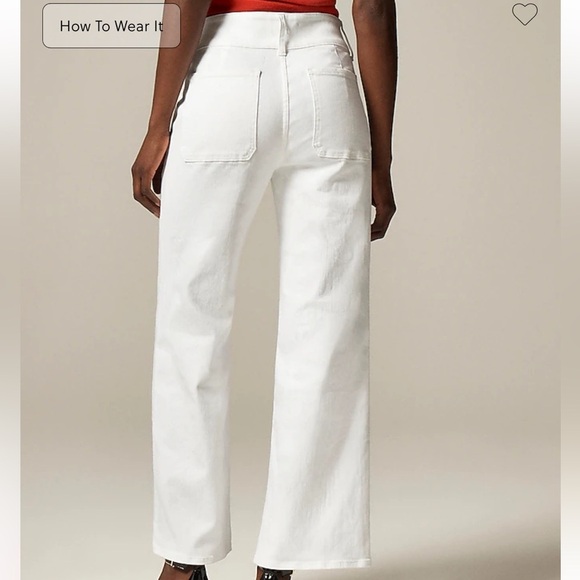 J crew white Tall slim-wide jean with stacked buttons - Picture 3 of 5